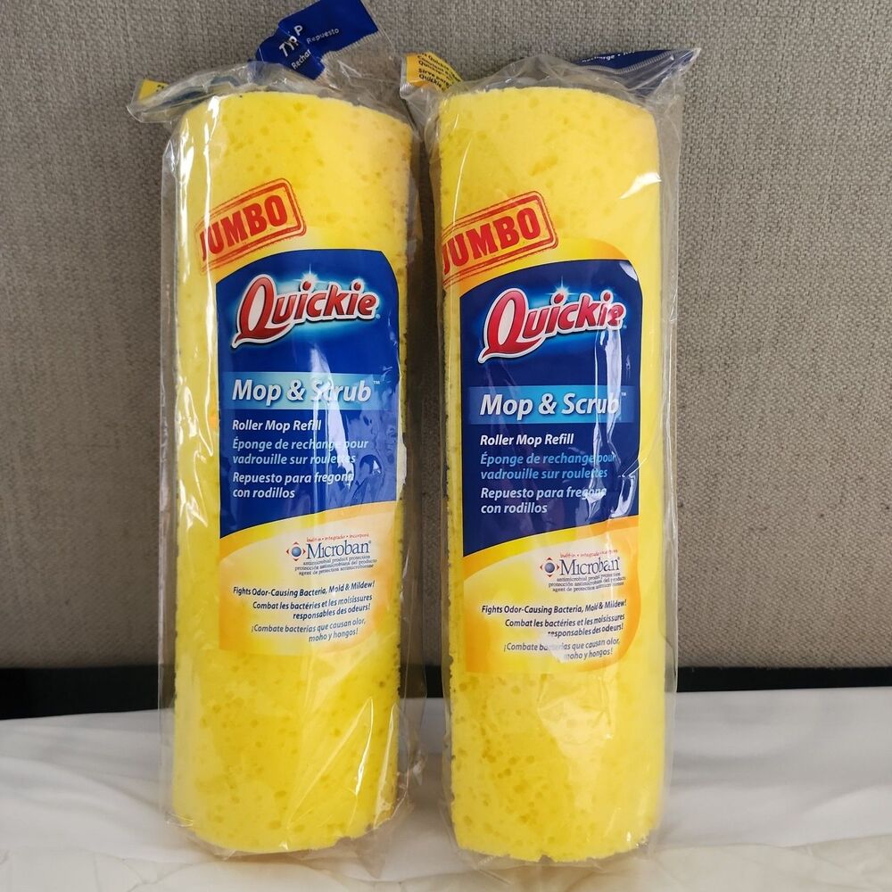 Quickie Jumbo Mop & Scrub Roller Mop Refill Lot Of 2 Type P Fits 055/055B